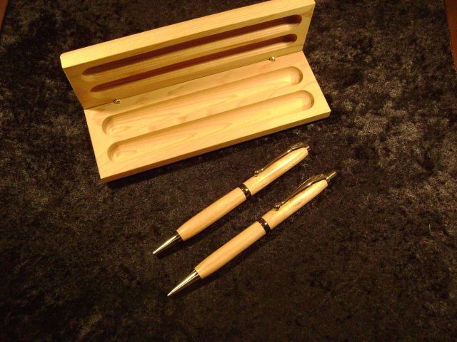 Cherry Pen/Pencil Set and Cedar Box, Separate