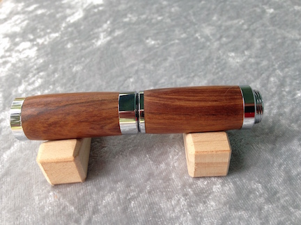 lipstick pen, olivewood with chrome
